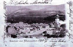 Centrum Medzeva na pohľadnici odoslanej 30. decembra 1900