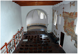 Interiér kostola evanjelickej reformovanej cirkvi v Svinici